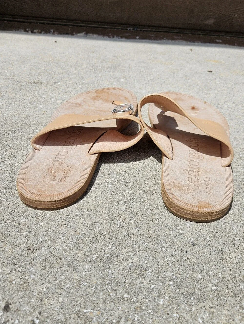 Pedro Garcia Espana Womens Thong Sandals Size 7 EUR 37 Swarovski Crystals Brown